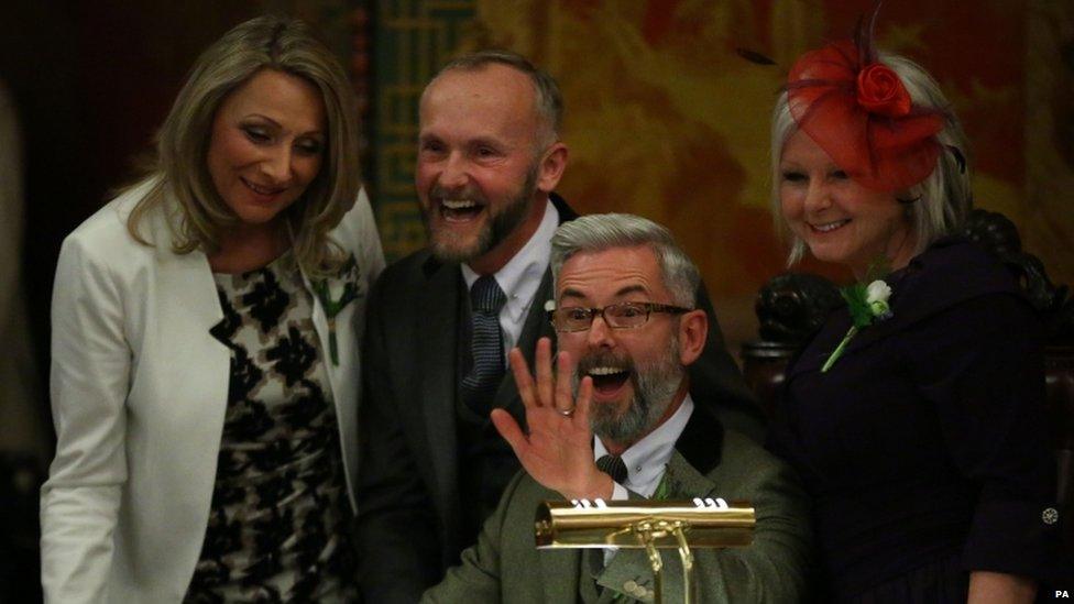 Andrew Wale (left) and Neil Allard at their wedding in Brighton