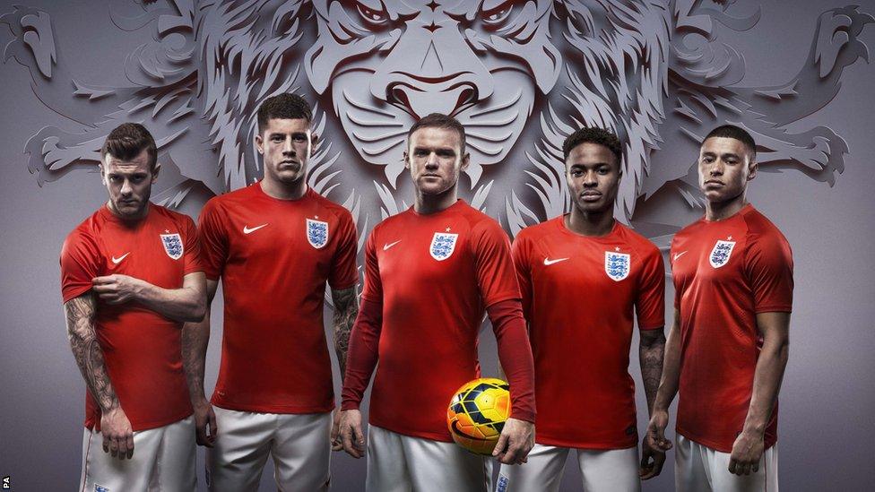 England away kit for World Cup 2014 in Brazil