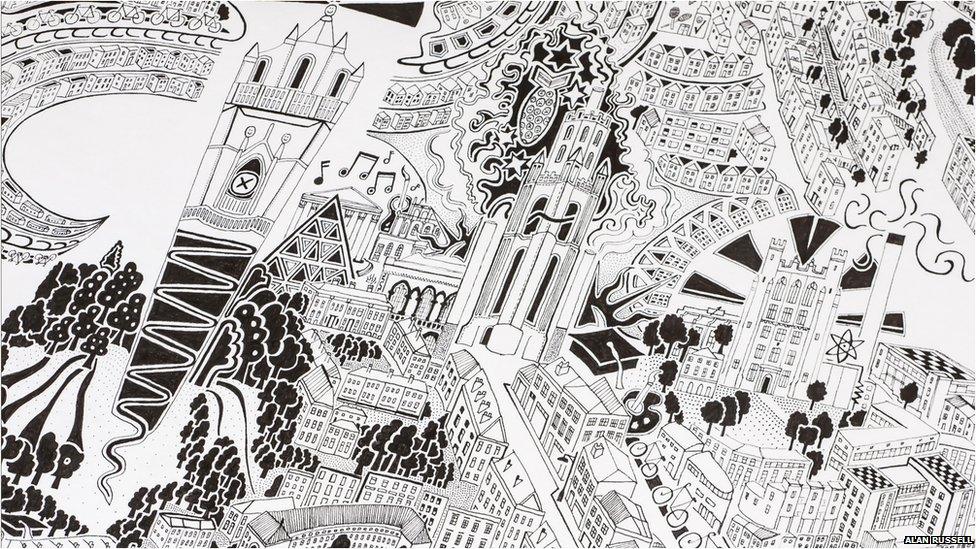 Gareth Wood hand-drawn map Bristol