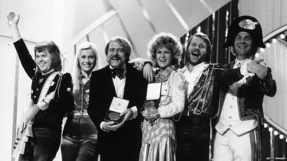 Abba winning the Eurovision song contest