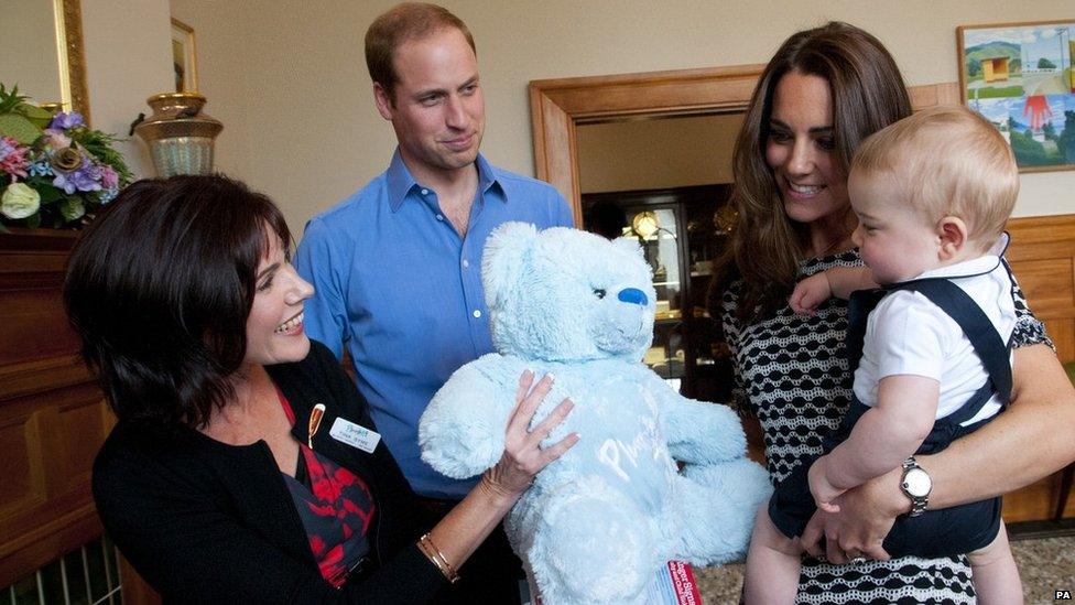 Prince George with his parents the Duke and Duchess of Cambridge