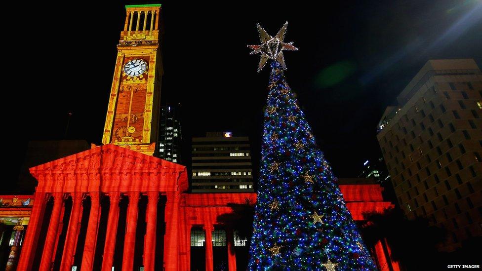 Solar powered Christmas tree