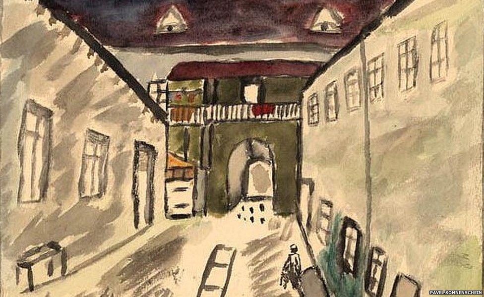 A Courtyard in the Ghetto by Pavel Sonnenschein