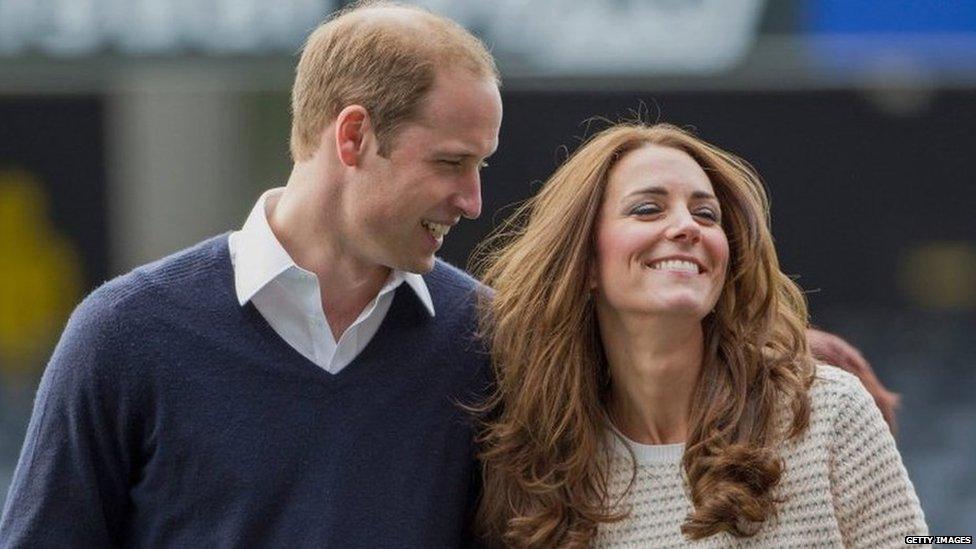 The duke smiles at his wife as they walk through the Forsyth Barr Stadium in Dunedin