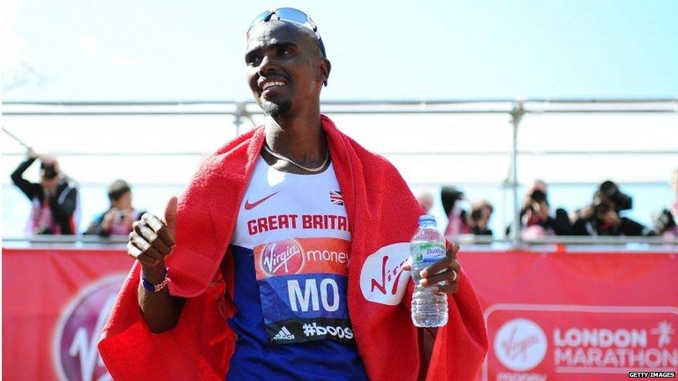 Mo Farah after the London Marathon