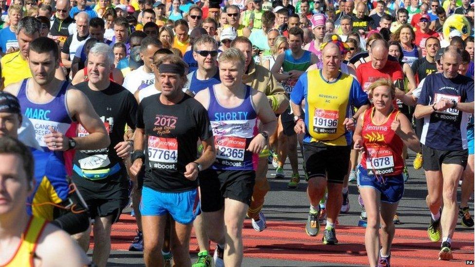 Runners in the London Marathon.