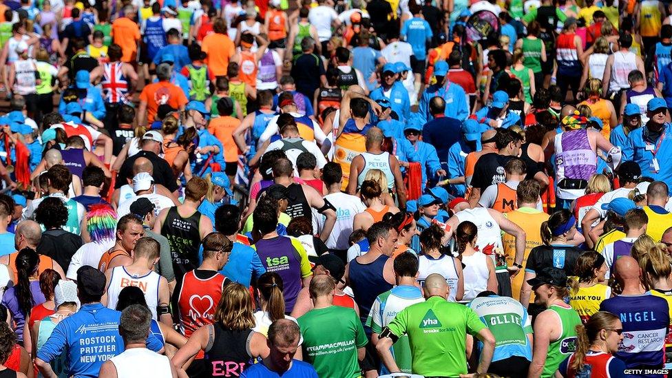 Runners in the London Marathon