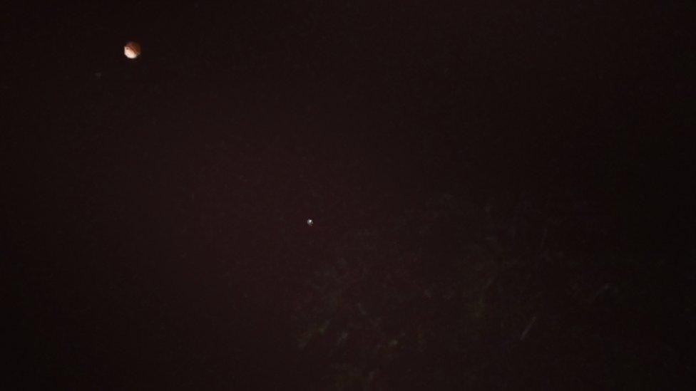 Blood moon in Amazon, Brazil