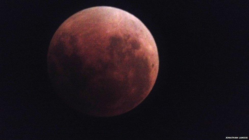 Blood moon in Oklahoma, US