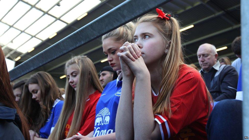 Young fans joined the families of victims of the tragedy.