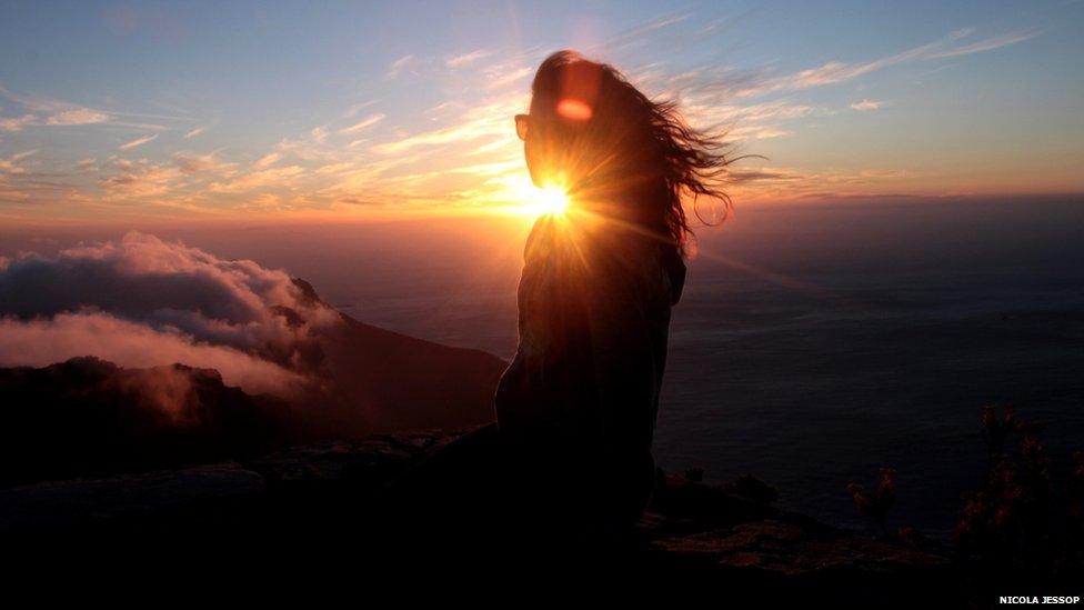 Woman and sunset