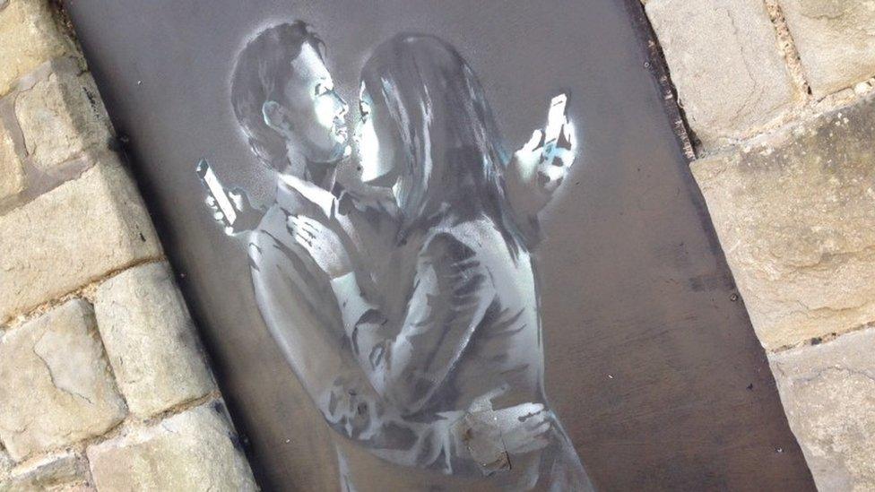 Street art by Banksy in Bristol