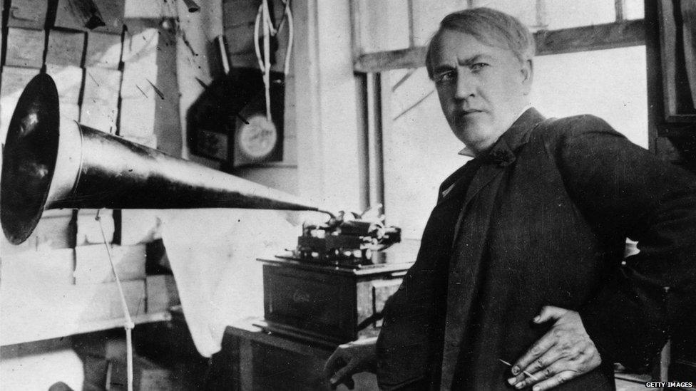 American inventor Thomas Edison was the first person to invent a device to record and play music on. It was made by him in 1877 and he called it the phonograph. The sound quality was really bad and each recording lasted for one only play.