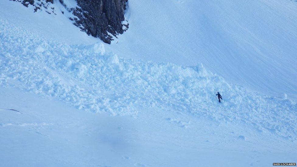 Avalanche debris in Lochaber