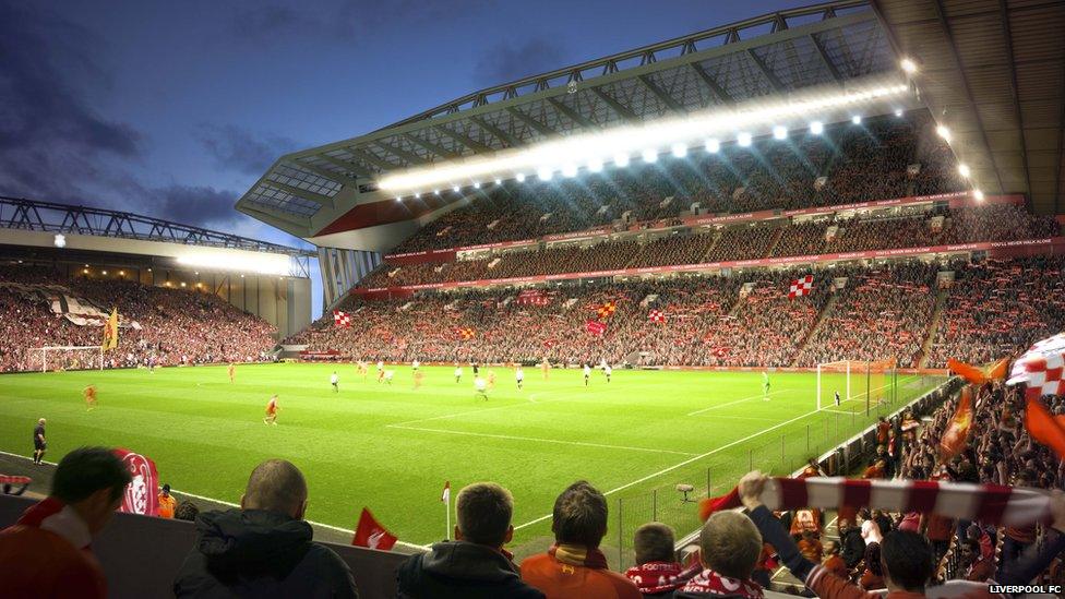 Artist's impression of the new Anfield stadium