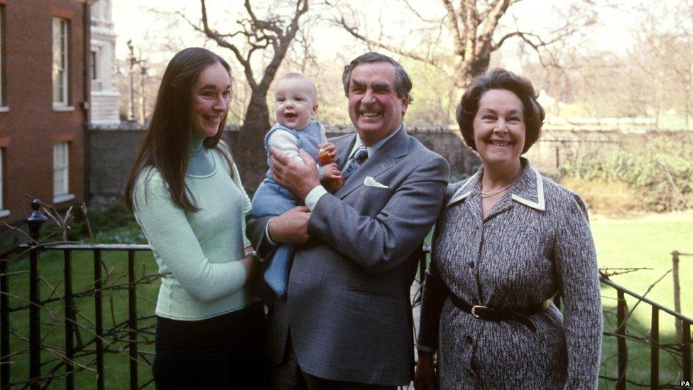 Denis Healey with wife and family