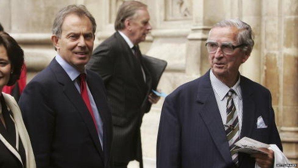 Tony Blair and Denis Healey