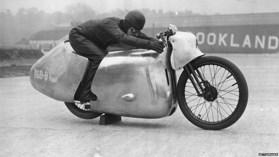 Eric Fernihough on a Brough Superior