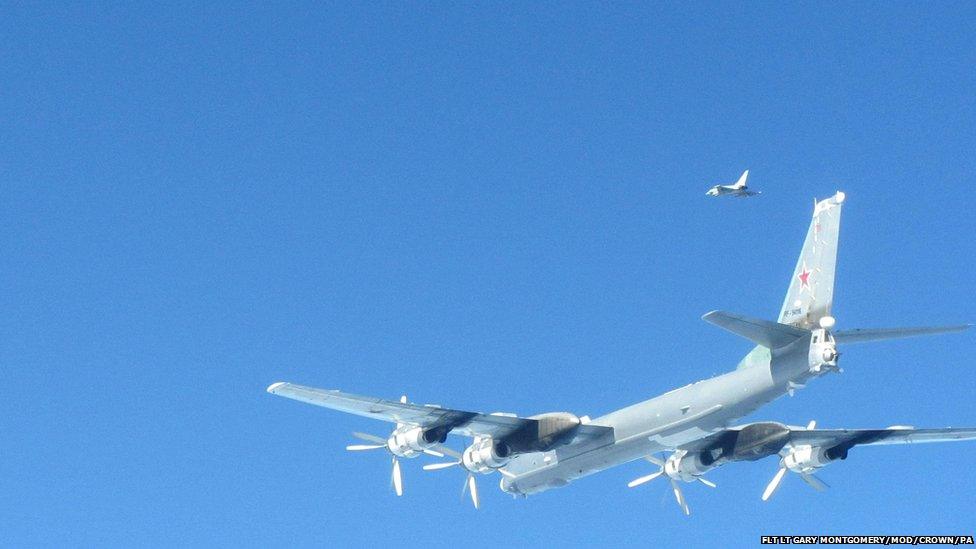 Russian and RAF aircraft