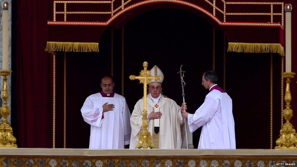 Pope Francis leads the canonisation mass in which John Paul II and John XXIII are to be declared saints on April 27