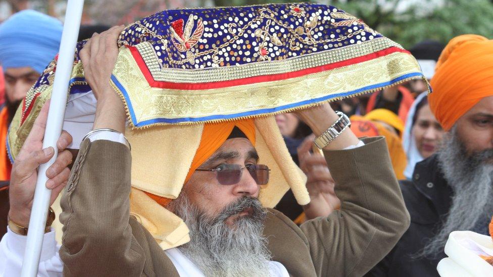 Guru Granthi Sahibji carried in Vaisakhi celebrations