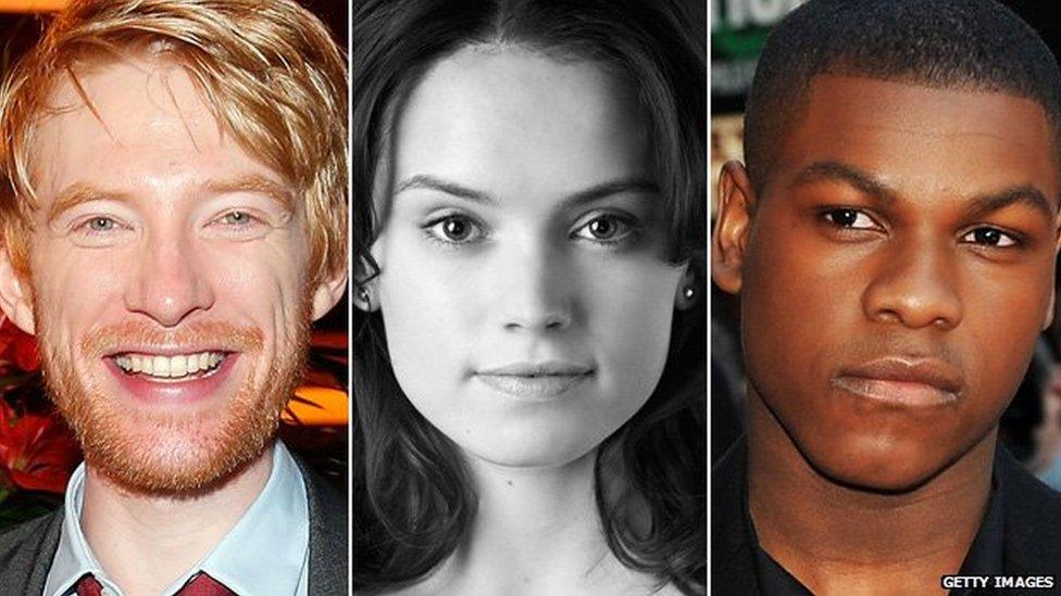 Domnhall Gleeson, Daisy Ridley, John Boyega