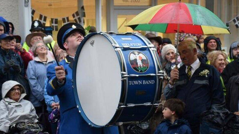 People gather for Floar Day in Helston