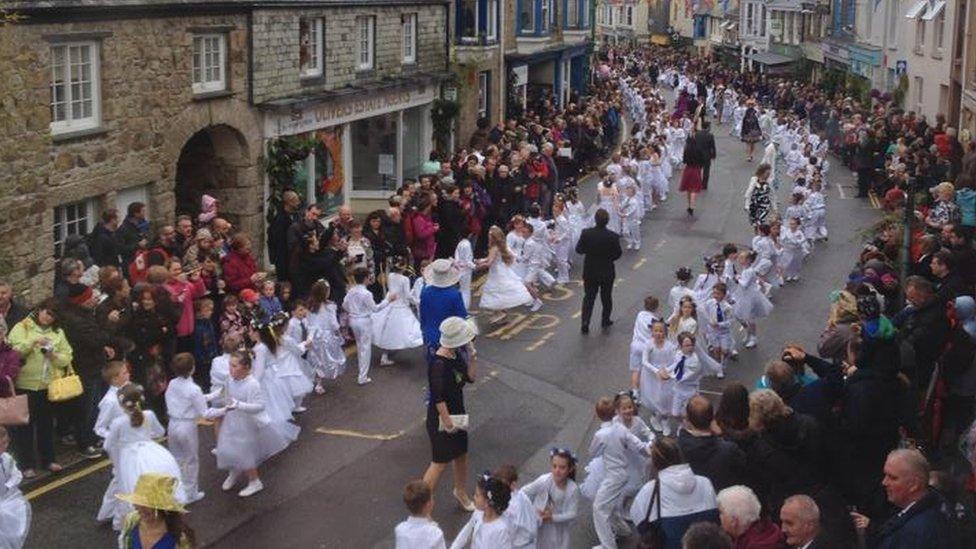 The children's dance through Helston