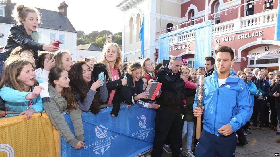 Tom Daley with fans