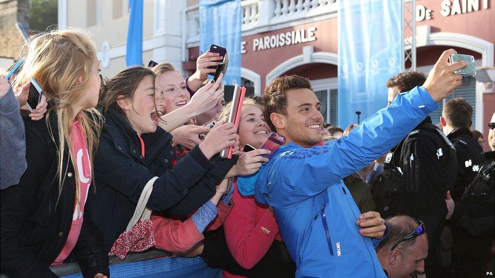 Tom Daley with fans