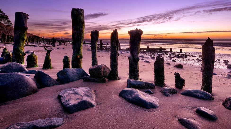 Groynes on Llanfairfechan beach