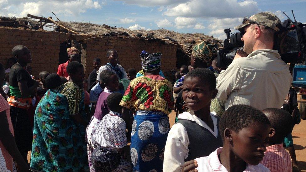 BBC East Midlands Today video journalist Paul Bradshaw filming in Malawi, Africa