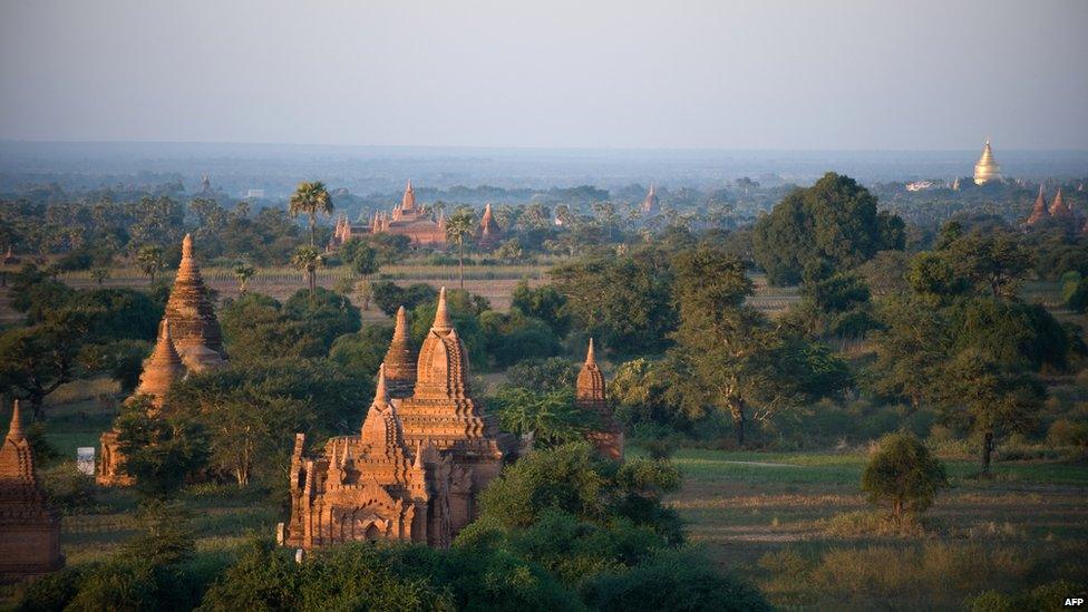 The ruins of the historic city of Bagan, in Myanmar