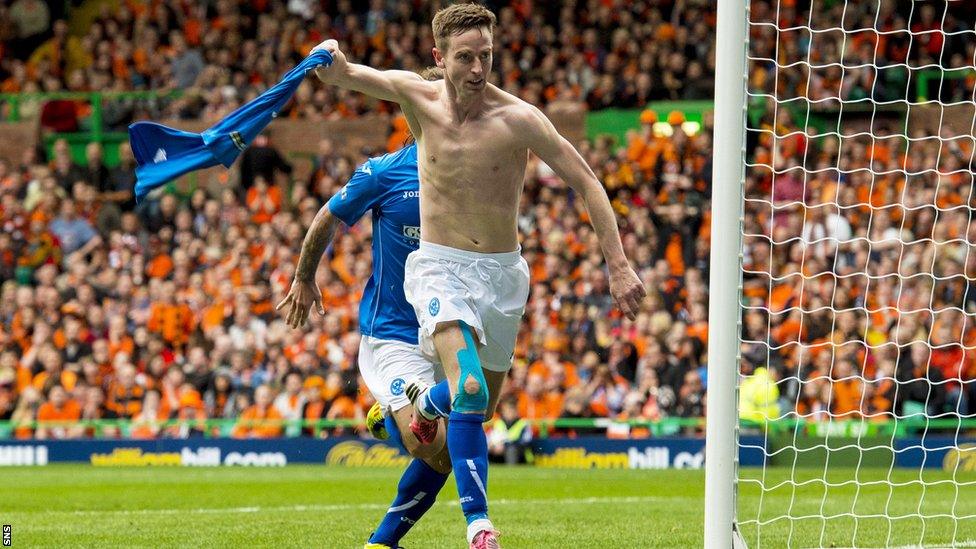 St Johnstone players celebrating