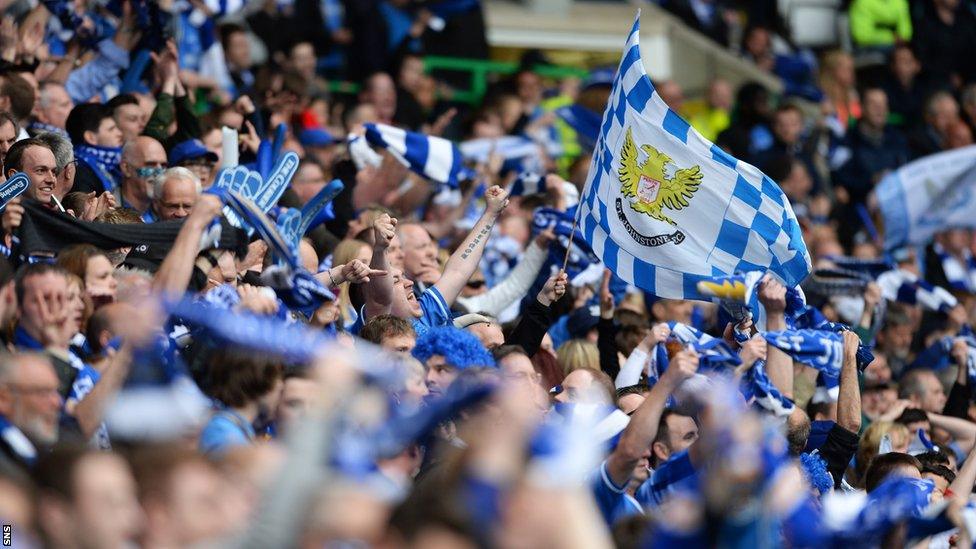 St Johnstone fans celebrating