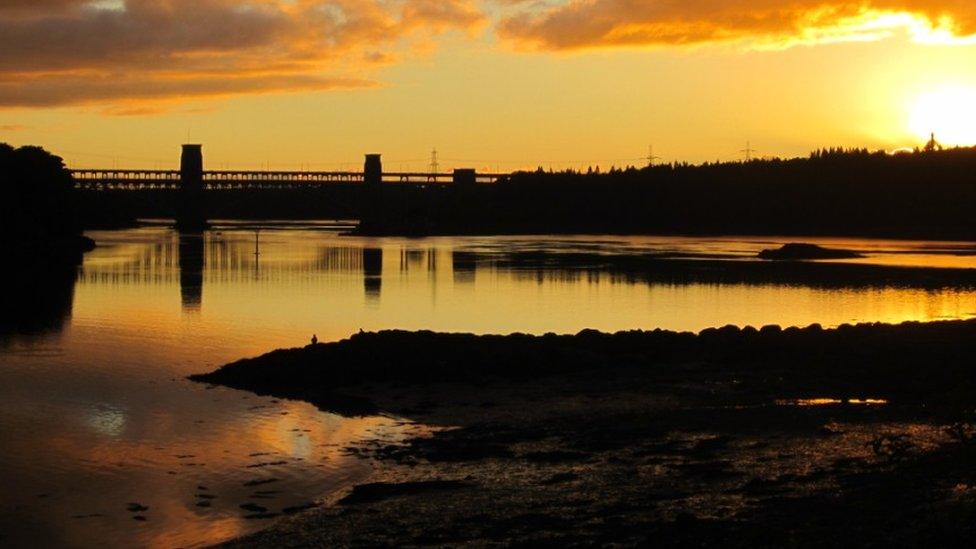 Menai Strait at sunset