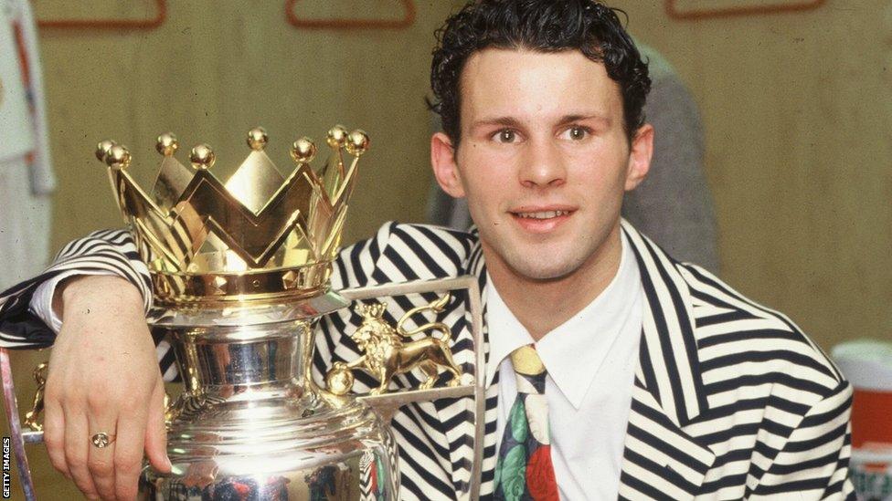 Manchester United's Ryan Giggs with the Premier League trophy