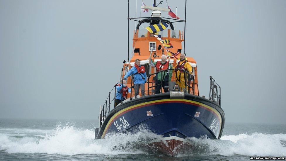 Robert McVeigh aboard an RNLI lifeboat