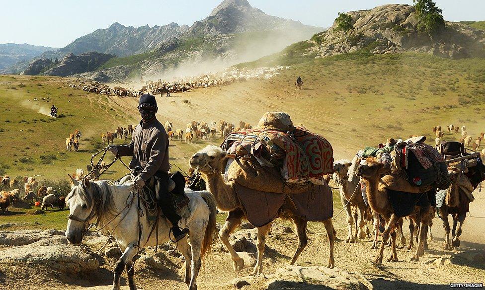 Nomads on the move in Xinjiang province