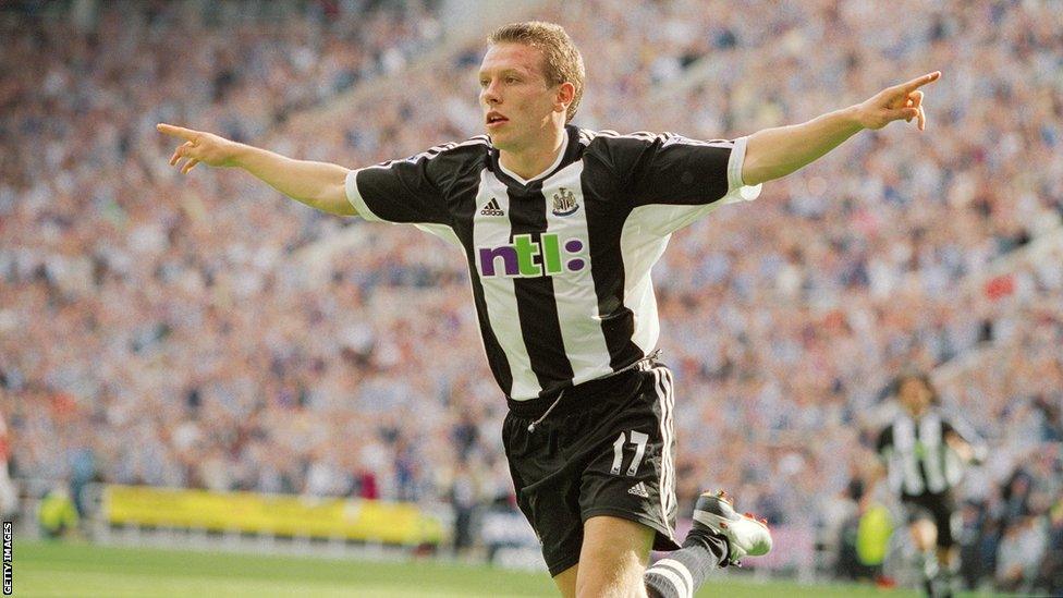 Bellamy scoring for Newcastle 2001/02 season