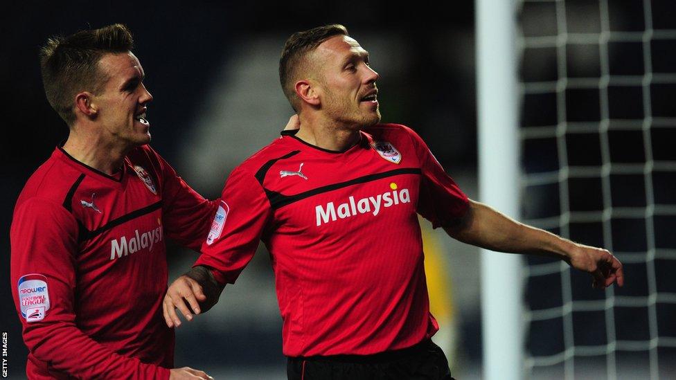 Bellamy playing for Cardiff in the 2012/13 season