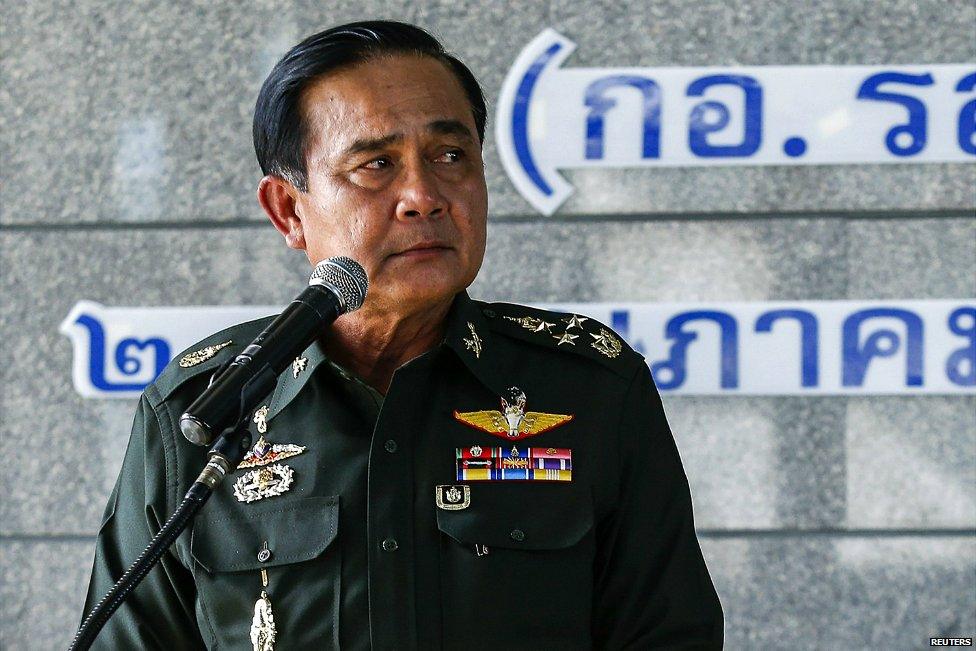 Thai army chief General Prayuth Chan-ocha speaks at a news conference at the Bangkok Army Club - 20 May 2014