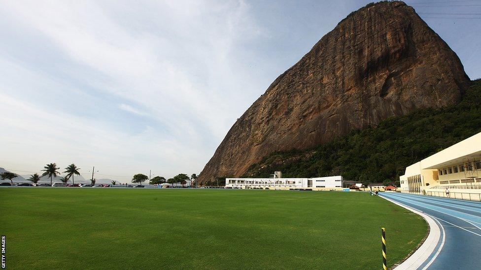 Sugar Loaf Mountain provides the backdrop to England's training camp in Rio