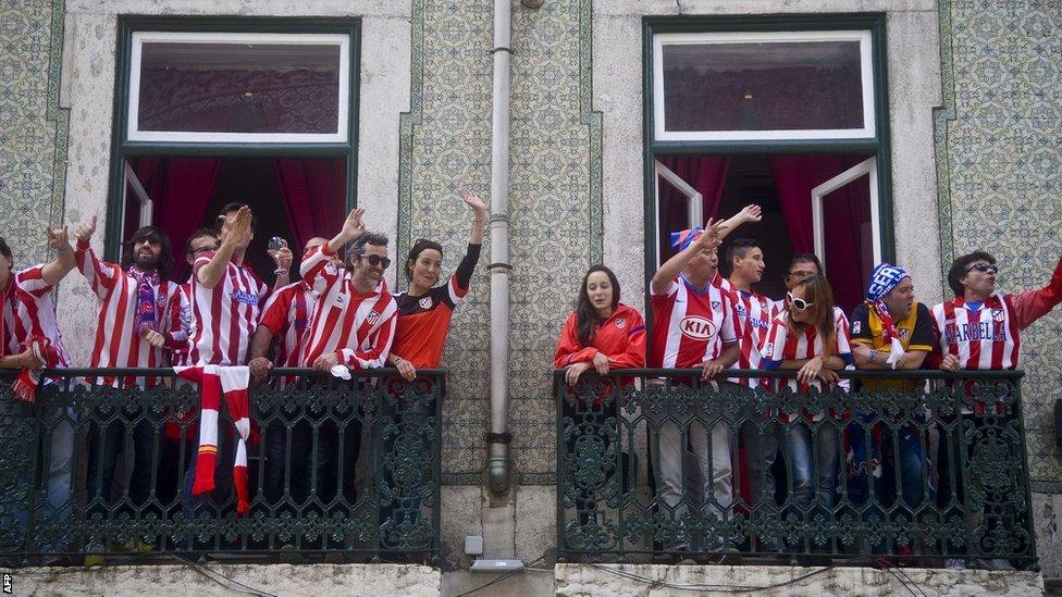 Atletico de Madrid fans before Champions League final