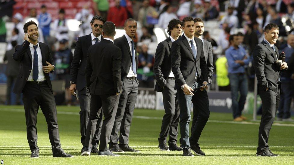 Atletico Madrid players before the Champions League final