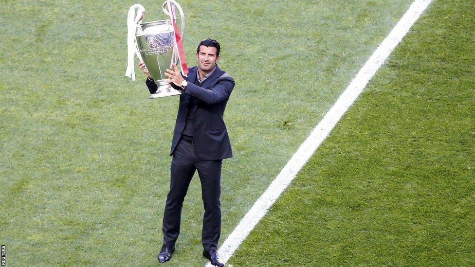 Luis Figo before Champions League final