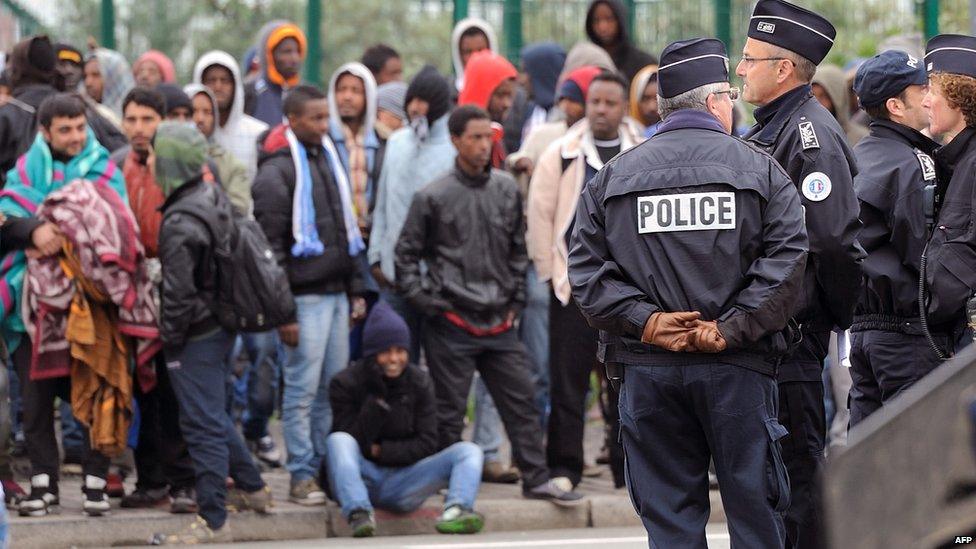 Police went into the camps in Calais early on Wednesday