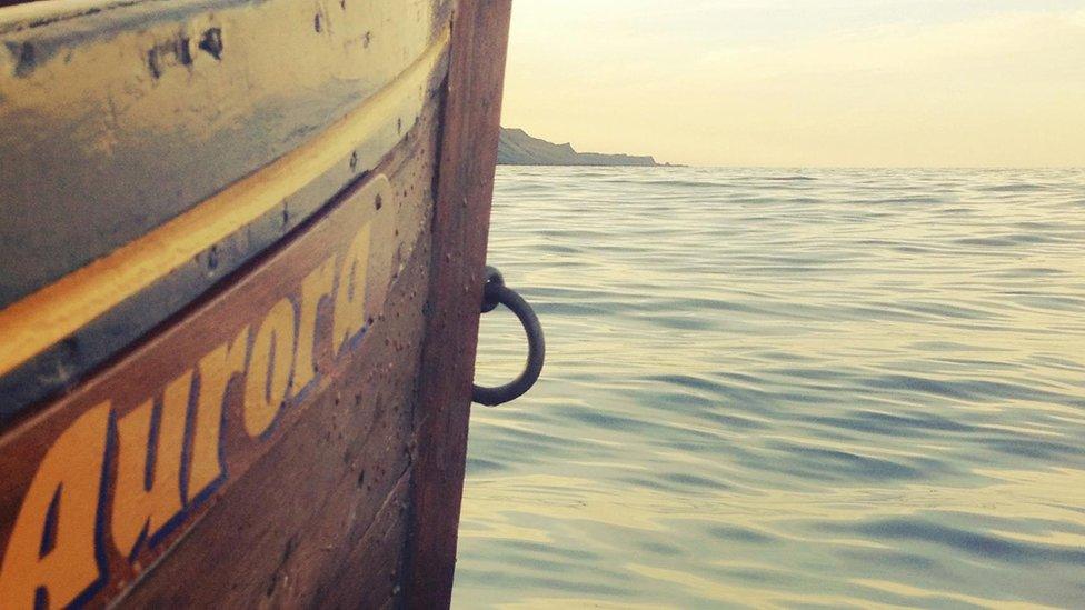 Close up of rowing boat Aurora