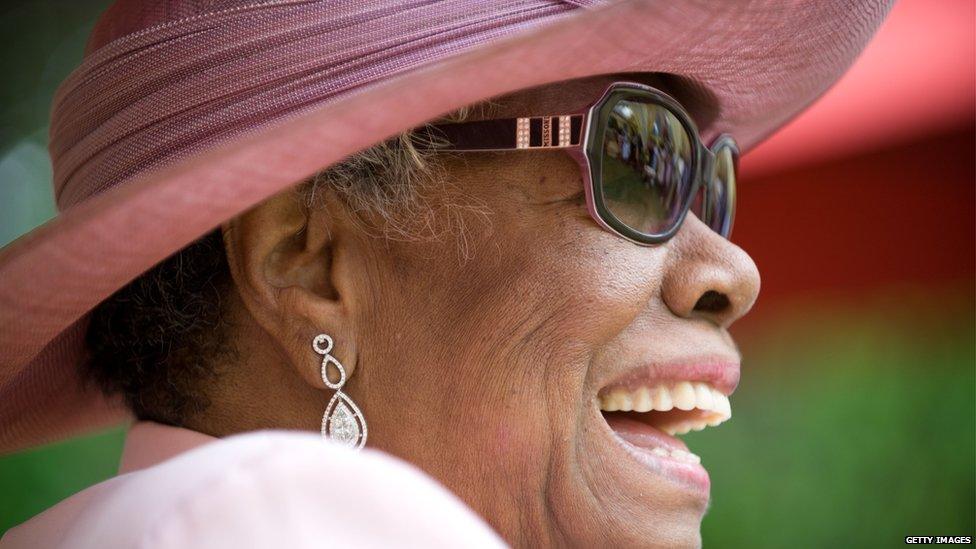 Maya Angelou attends her 82nd birthday party at her home in May 2010 in Winston-Salem, North Carolina