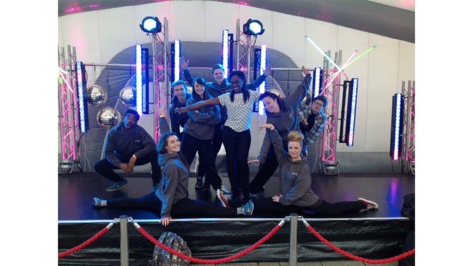 Ayshah with a local dance group